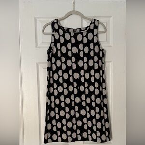 Diane Von Furstenberg Black and Cream Patterned Mini Dress